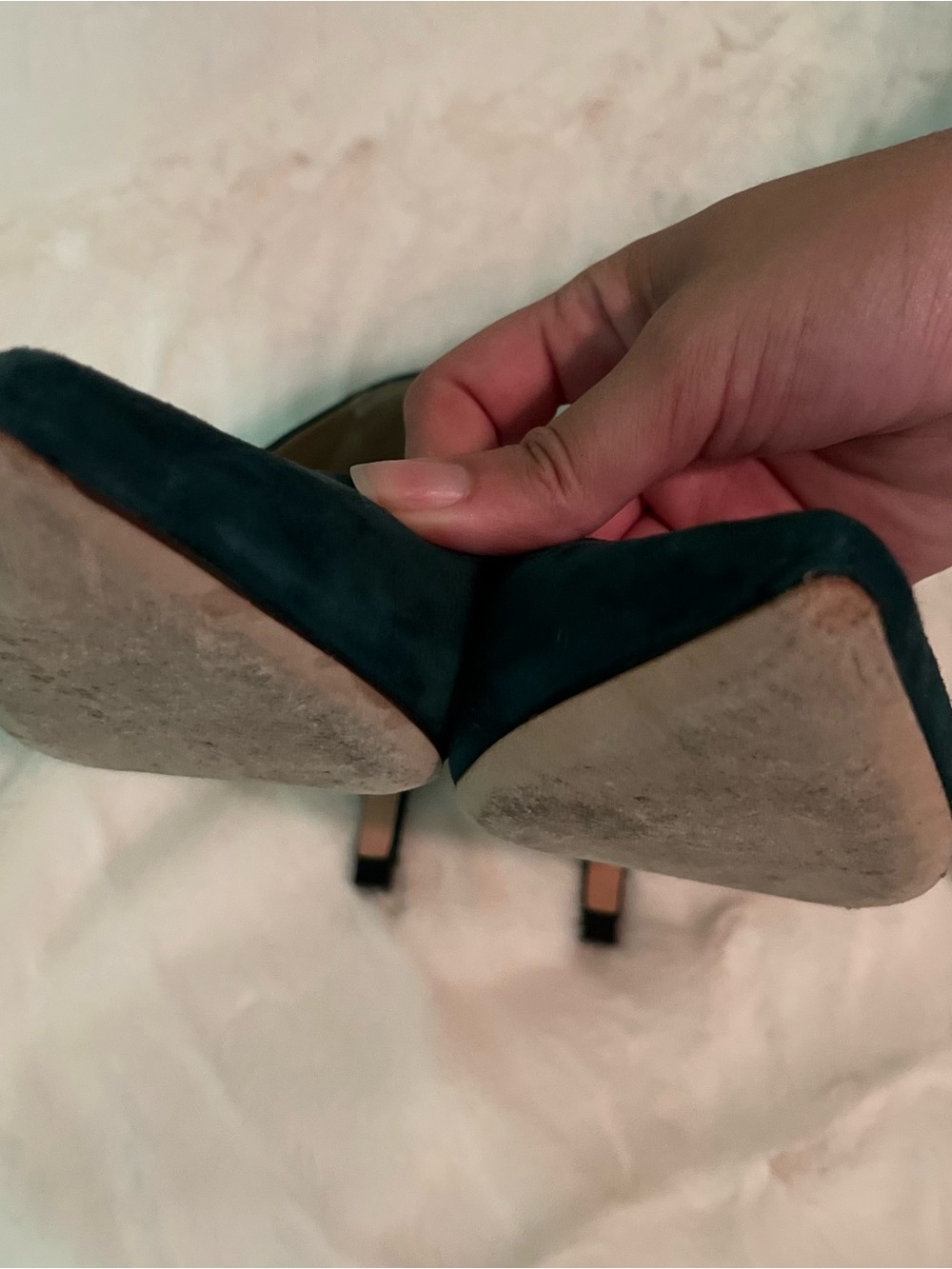 Banana Republic Dark Green Suede Pointed-Toe Pumps - Picture 2 of 4